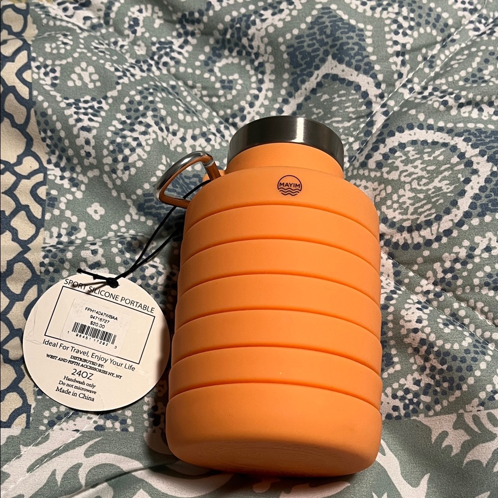 FP Movement by Free People Orange Silicone Water Bottle
